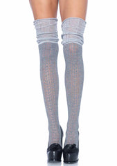 Leg Avenue Serena Acrylic Pointelle Over the Knee Scrunch Socks LA6906