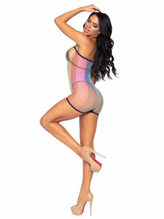 Leg Avenue Rainbow Net Strapless Romper 89249