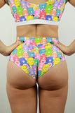 Rarr Mid Waisted Brazil Scrunchie Bum Shorts - CareBear