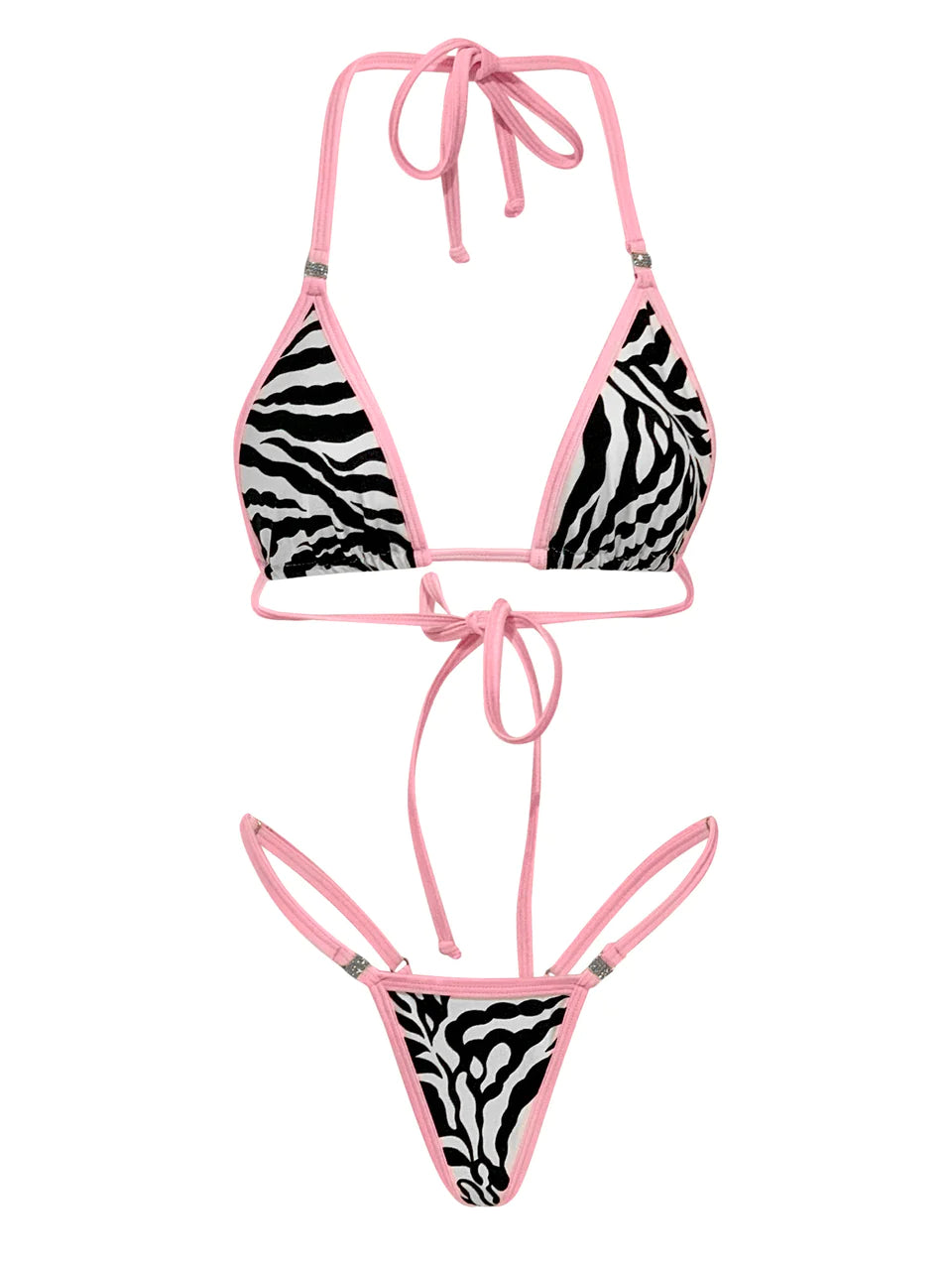 Diamond Dolls Bikini Set Pink Zebra