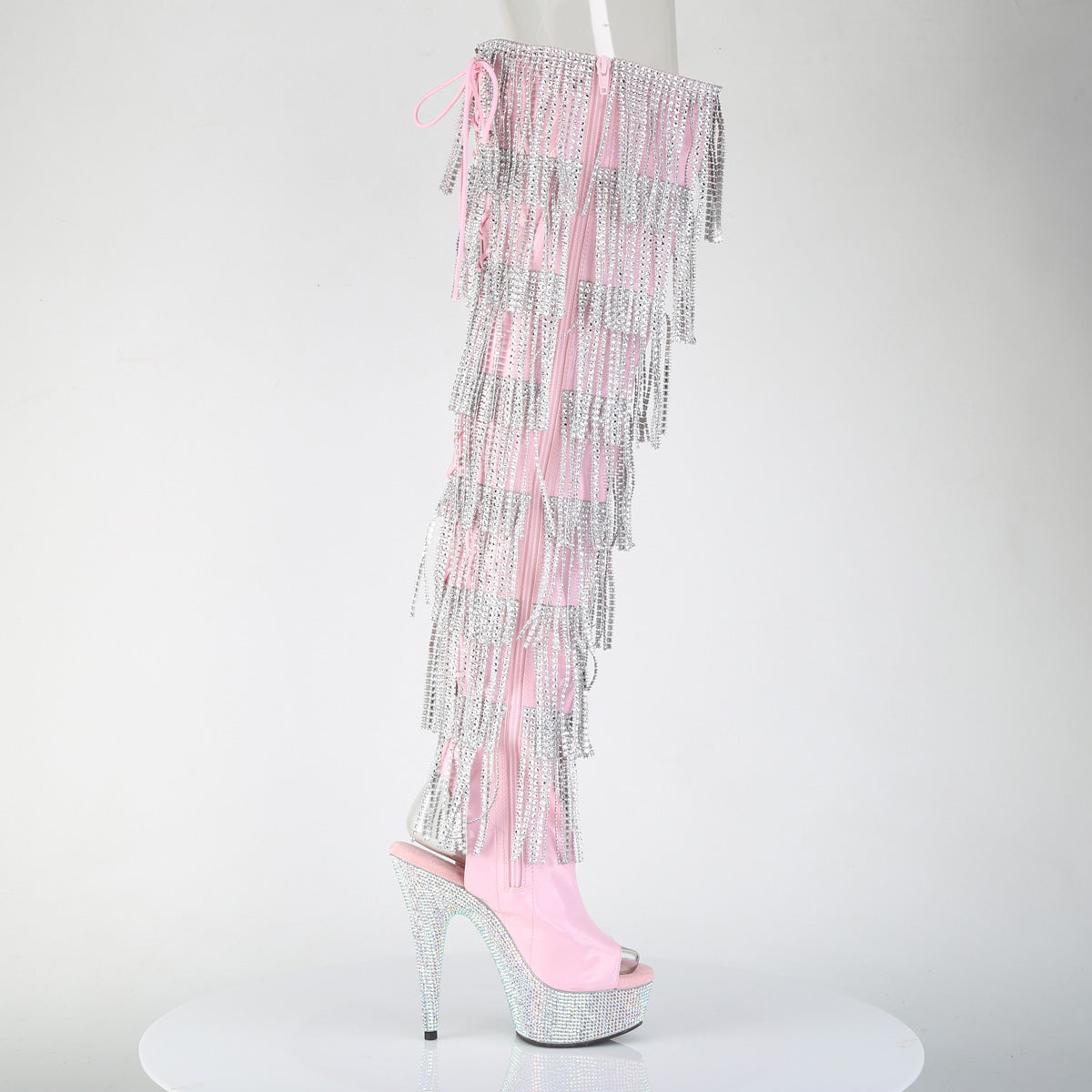 BEJEWELED-3017HG-RSF Baby Pink Holo Patent/Silver AB RS