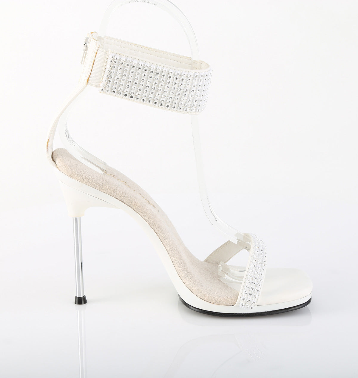 CHIC-40 White Faux Leather-RS/White