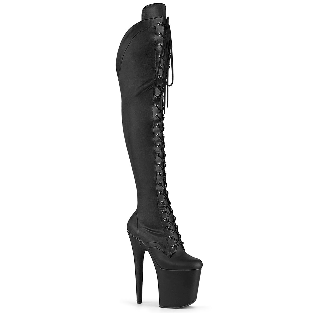 FLAMINGO-3014 Black Stretch Faux Leather/Black Matte
