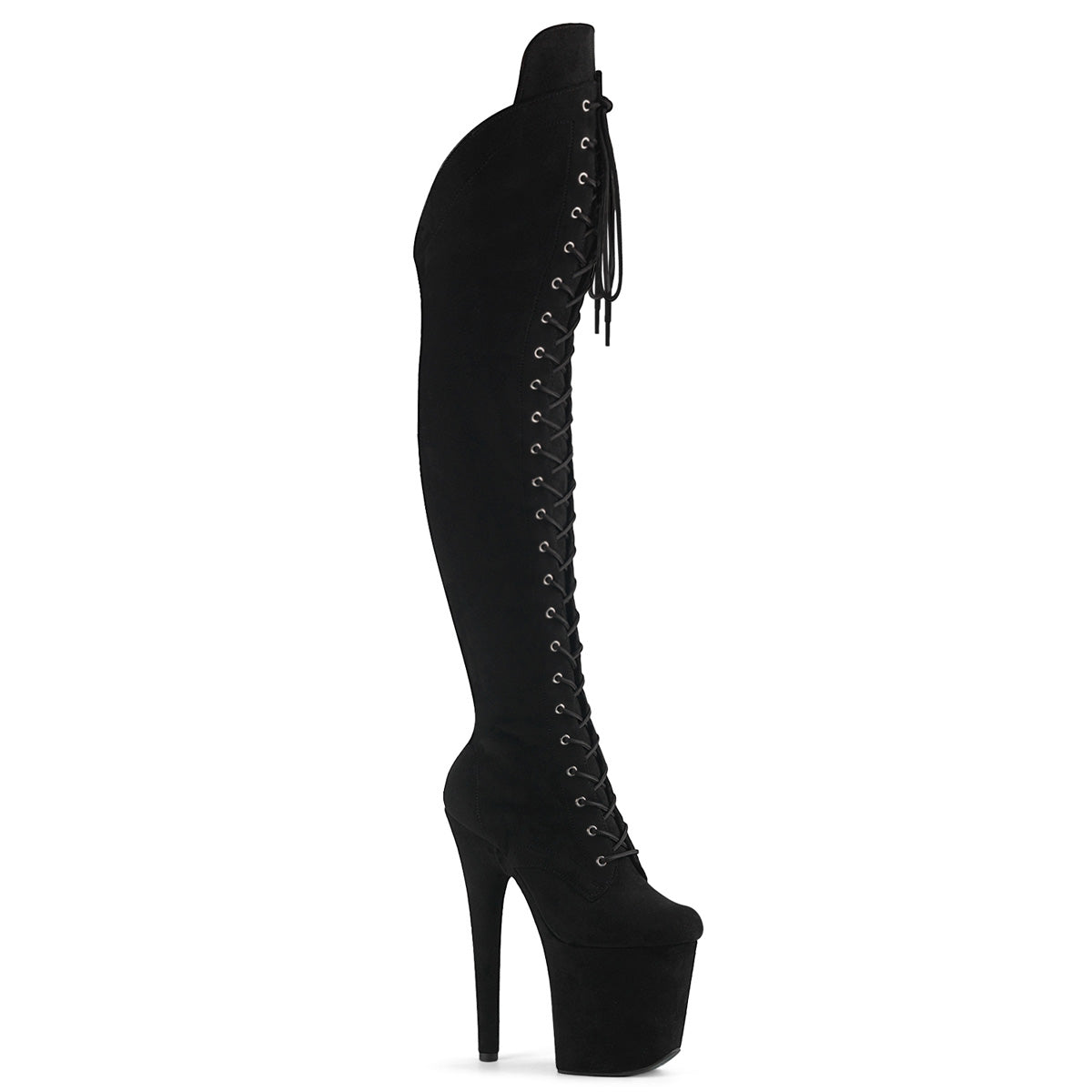 FLAMINGO-3014FS Black Faux Suede/Black Faux Suede