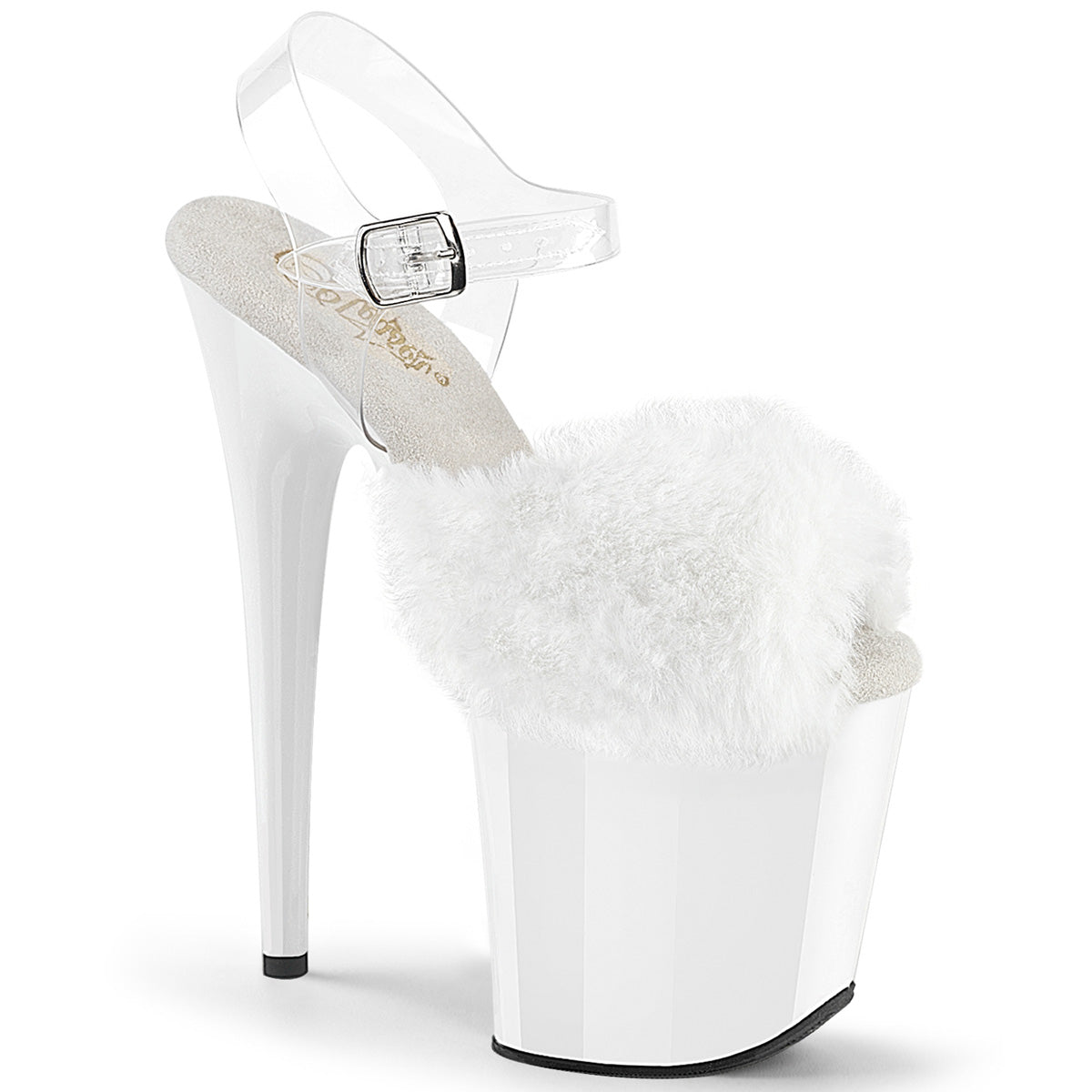 FLAMINGO-808FUR White Faux Fur-Clear TPU/White