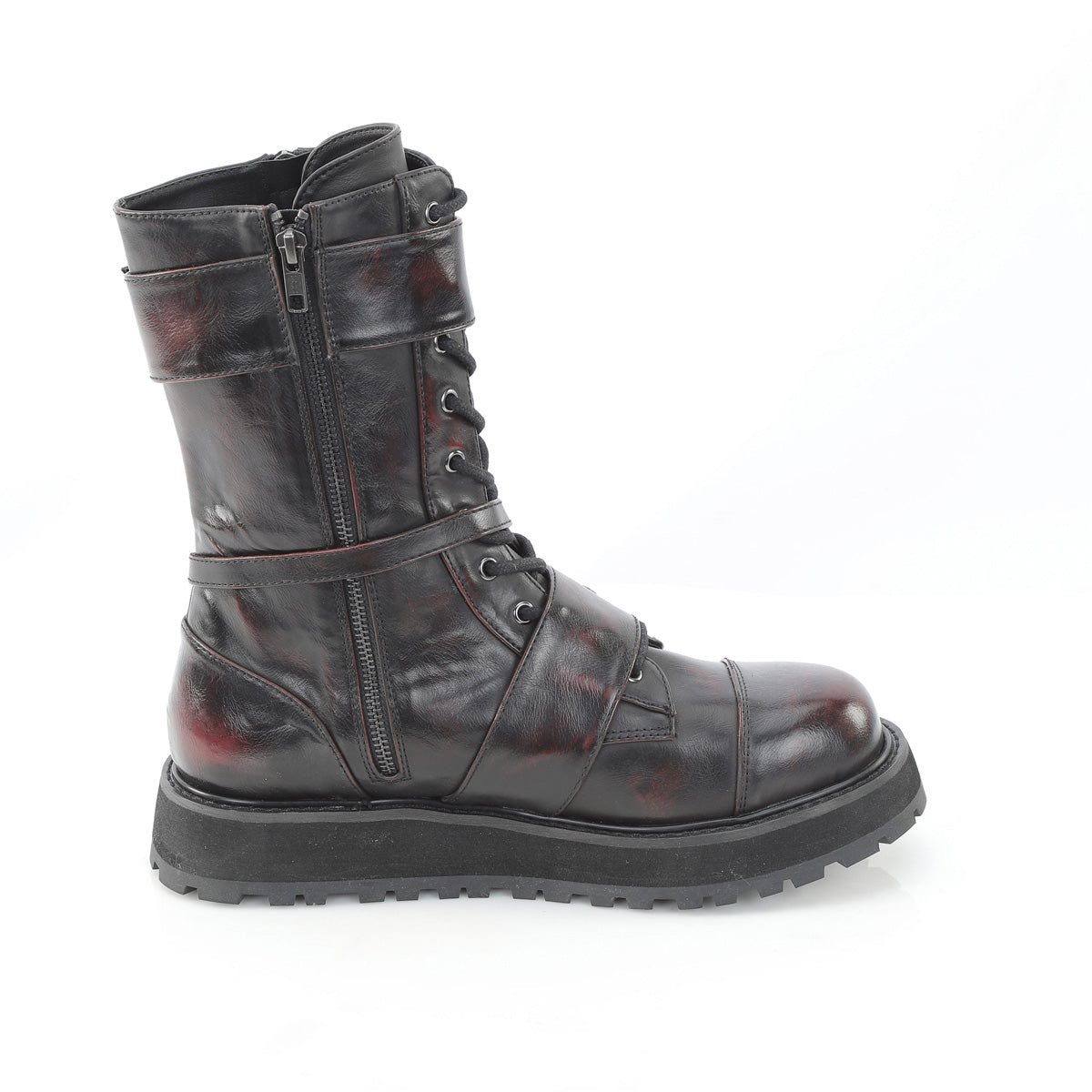 VALOR-220 Black Burgundy Rub-Off Vegan Leather