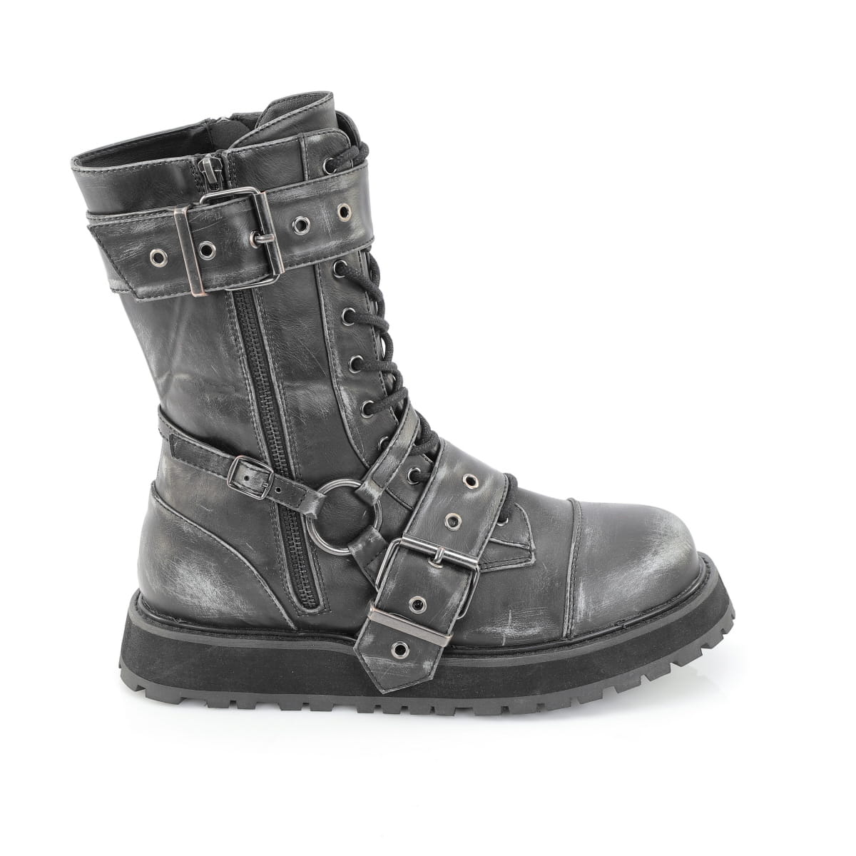 VALOR-220 Black Silver Rub-Off Vegan Leather