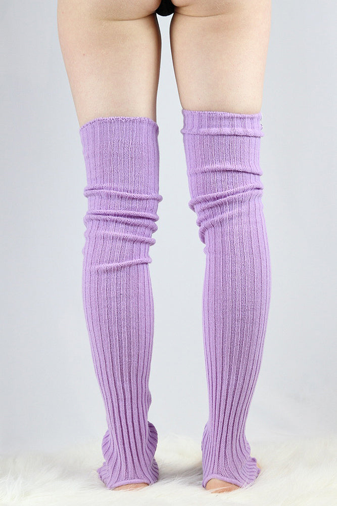 Rarr Extra Long Stirr-Up Knit Legwarmers Lilac