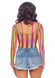 Leg Avenue Rainbow Long Sleeved Fishnet Top LA81600