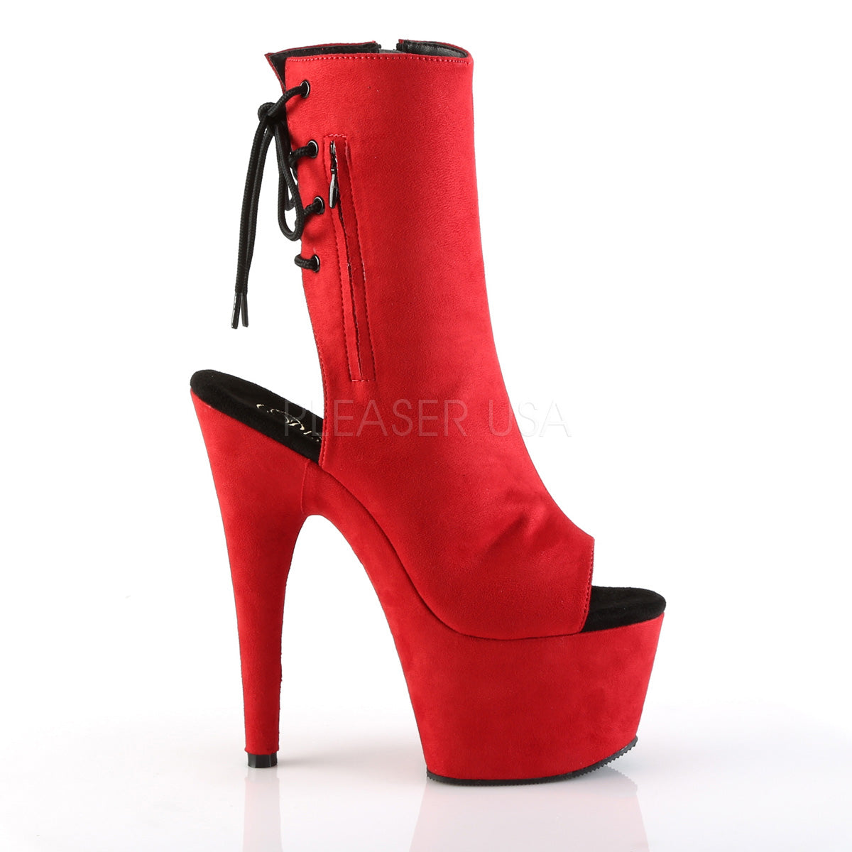 ADORE-1018FS Red Faux Suede/Red Faux Suede