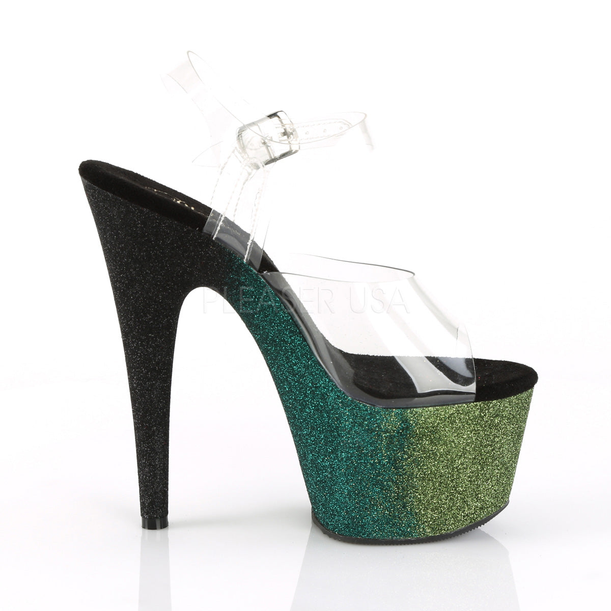 ADORE-708OMBRE Clear/Emerald-Poison-Black Ombre