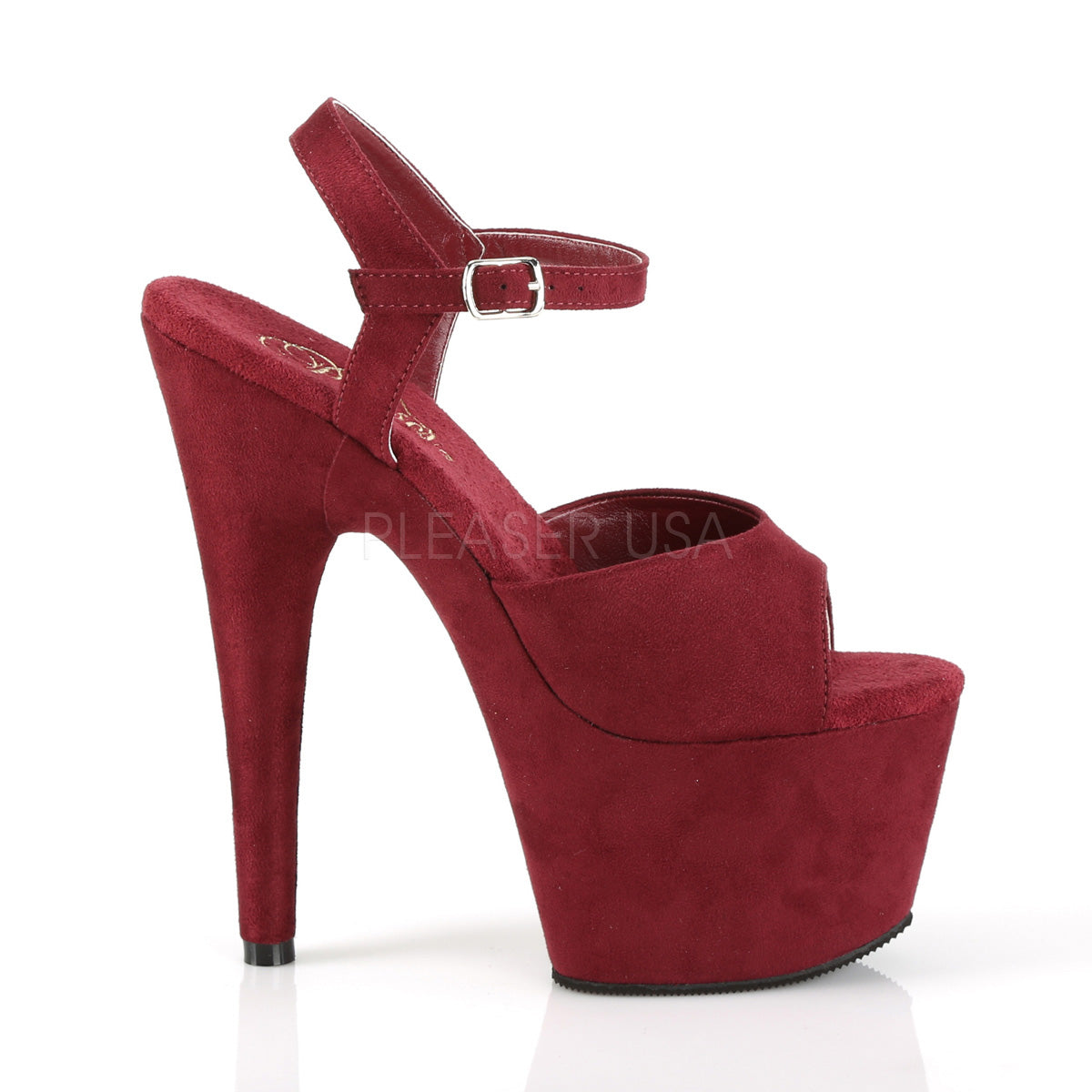 ADORE-709FS Burgundy Faux Suede/Burgundy Faux Suede