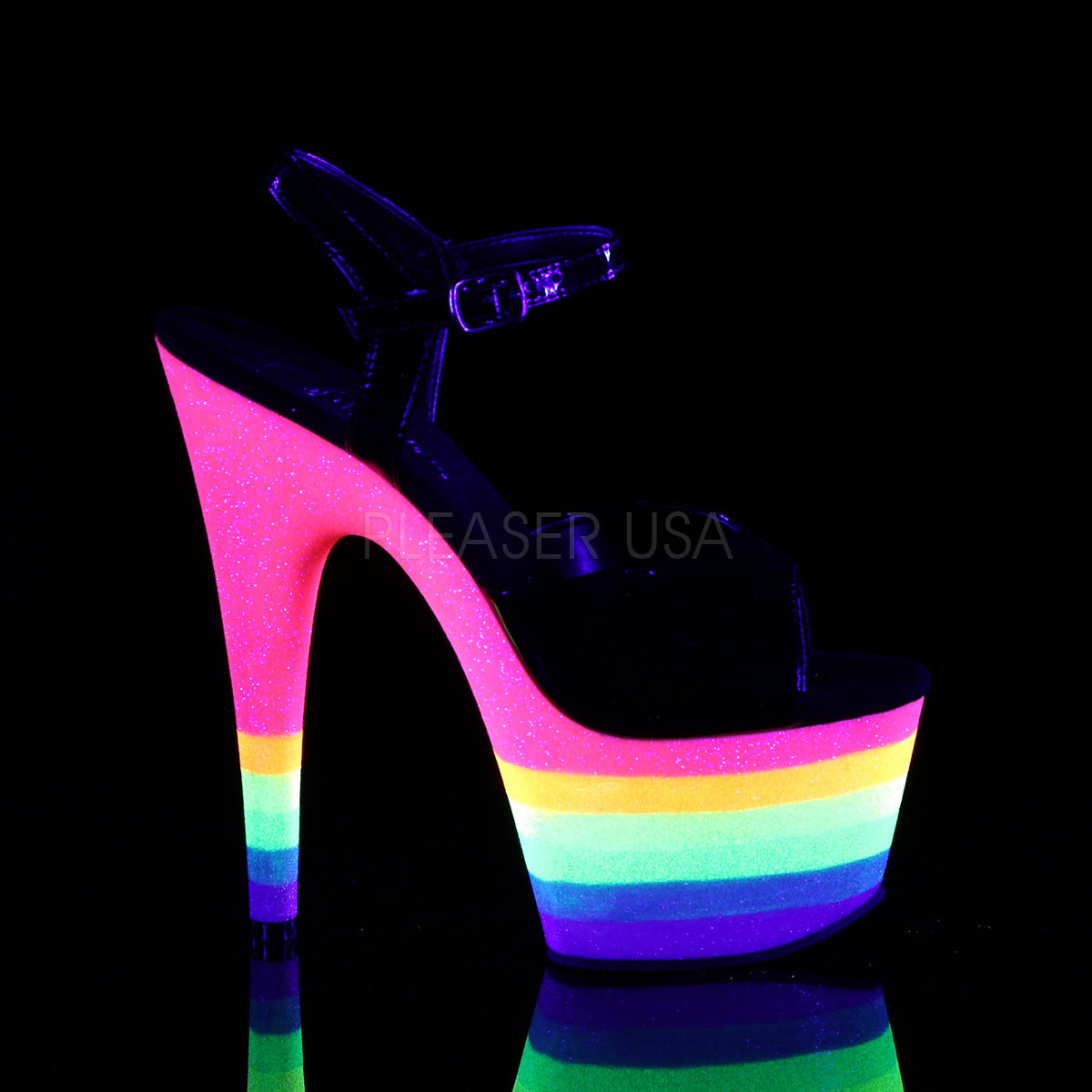 ADORE-709UVRB Black/Neon Rainbow Glitter