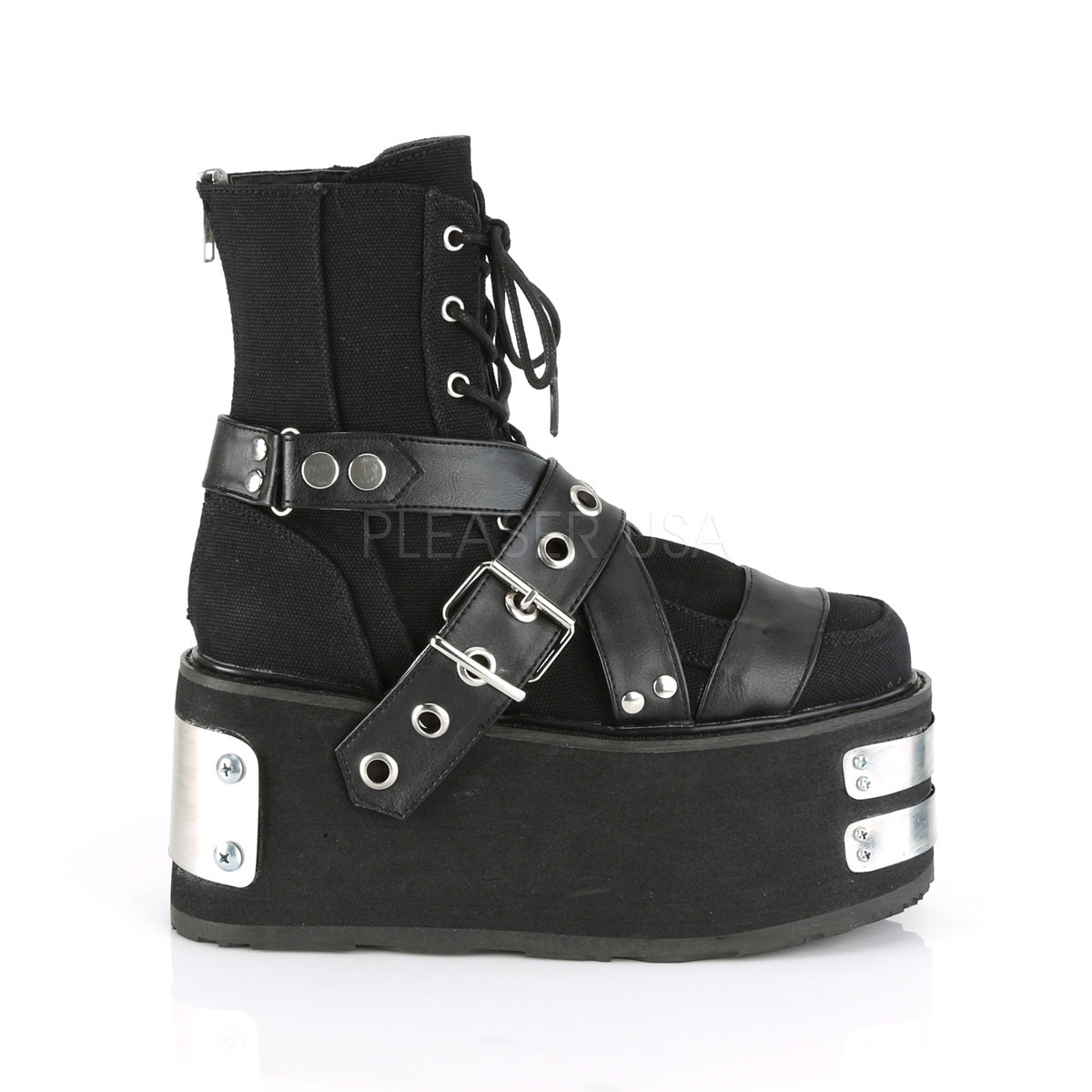 DAMNED-116 Black Canvas-Vegan Leather