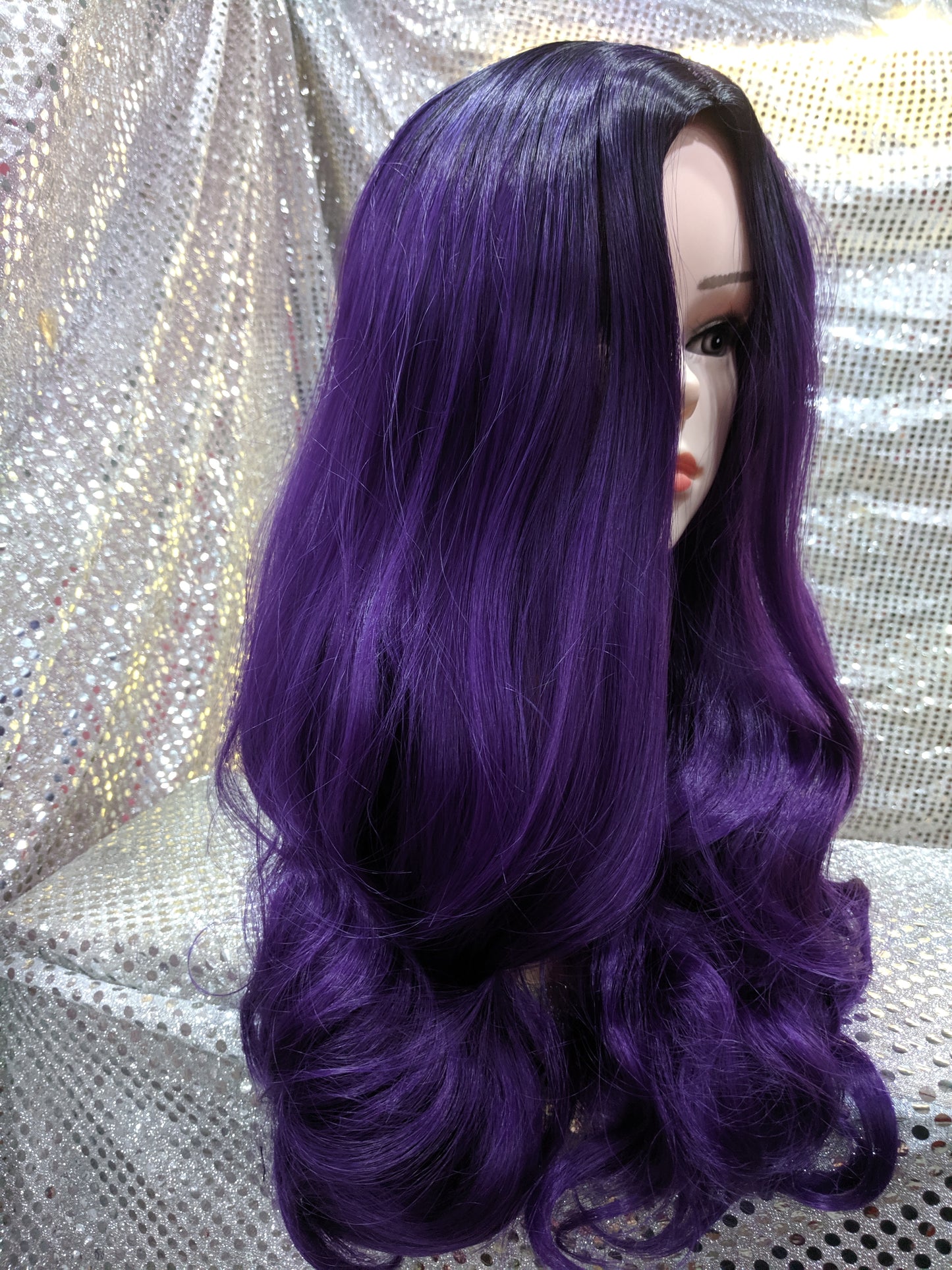 Purple Ombre 22" Wavy Heat Resistant Wig