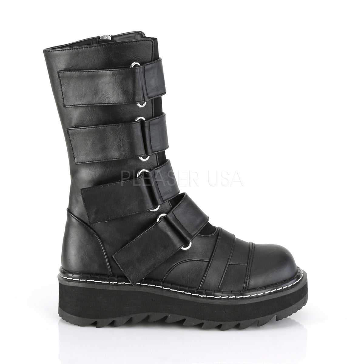LILITH-211 Black Vegan Leather