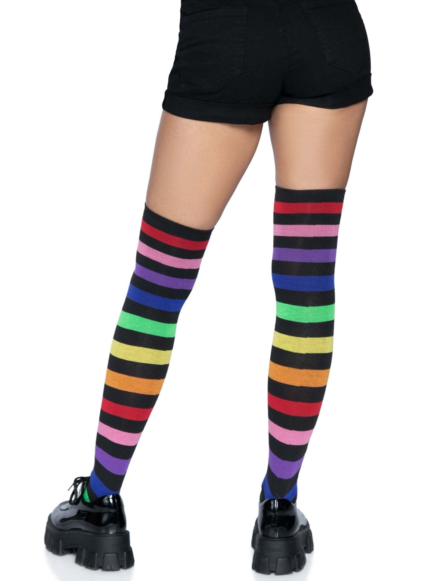 Leg Avenue Rainbow Stripe Thigh High Socks 6927