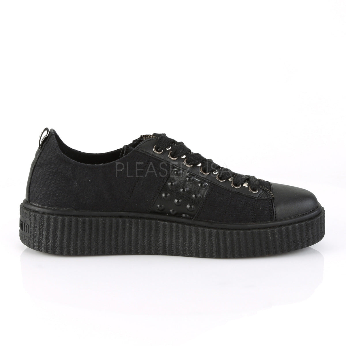 SNEEKER-107 Black Canvas-Black Pu