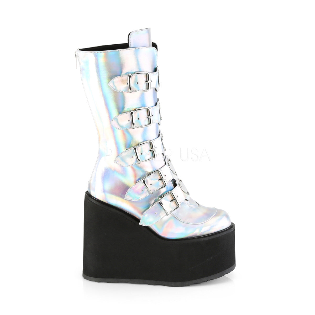 SWING-230 Silver Hologram Vegan Leather