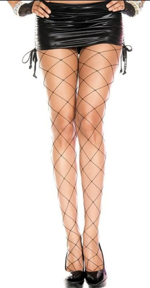 Music Legs Big Net Spandex Pantyhose Black ML9032