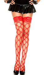 Music Legs Lace Top Stay Up Multi Strands Diamond Net Thigh Highs ML45437