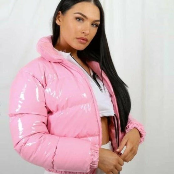 High Shine PVC Puffer Jacket