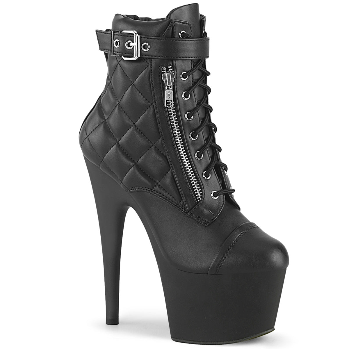 ADORE-700-05 Black Faux Leather/Black Matte