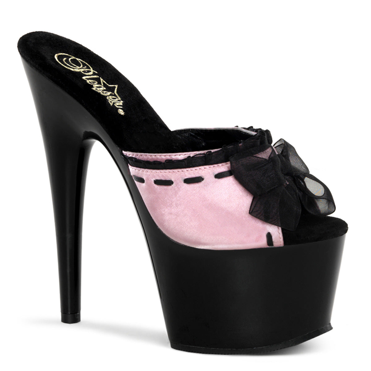 ADORE-701-5 Baby Pink Satin/Black