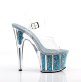 ADORE-708G  Clear/Turquoise Glitter Inserts