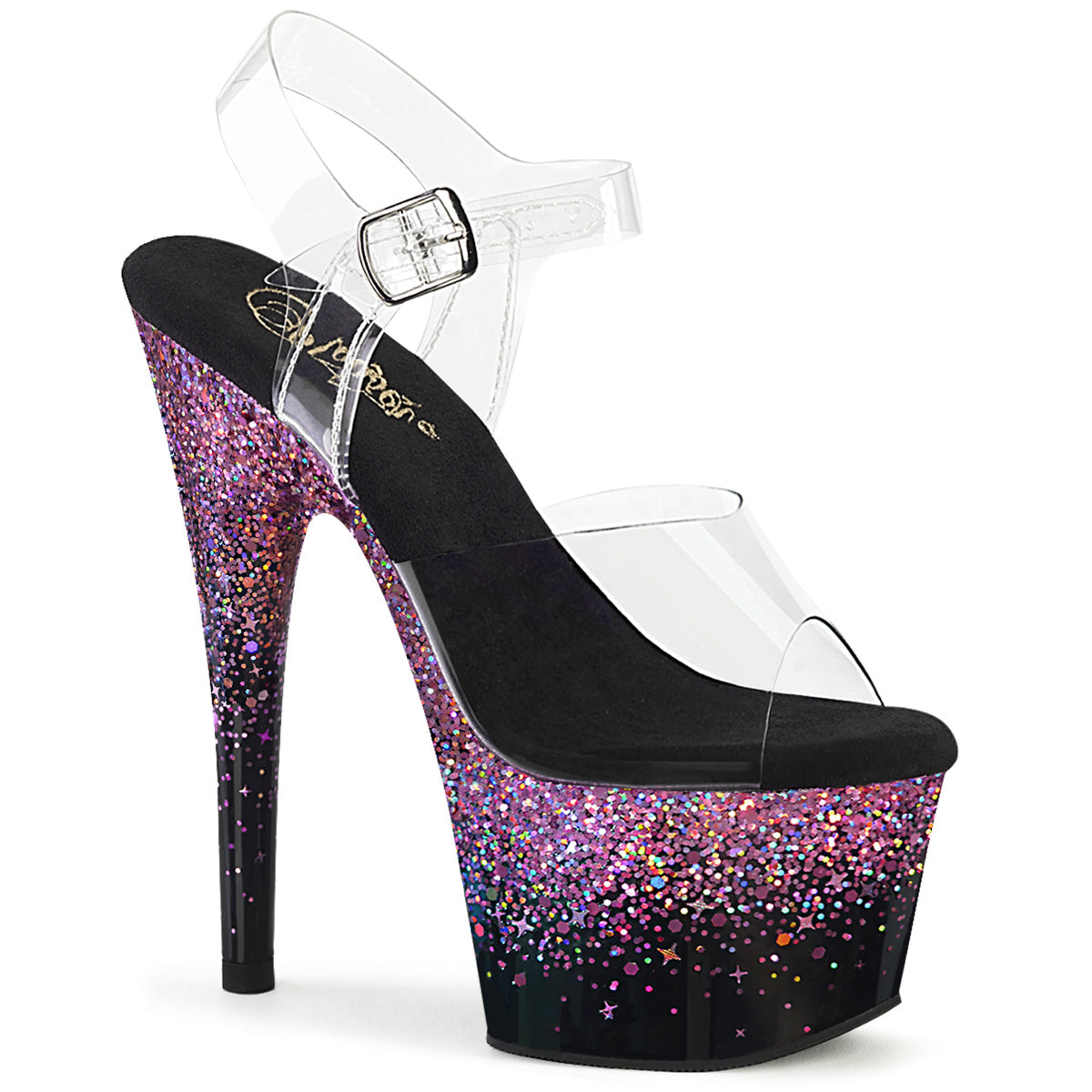 ADORE-708SS Clear/Black-Purple Multi Glitter