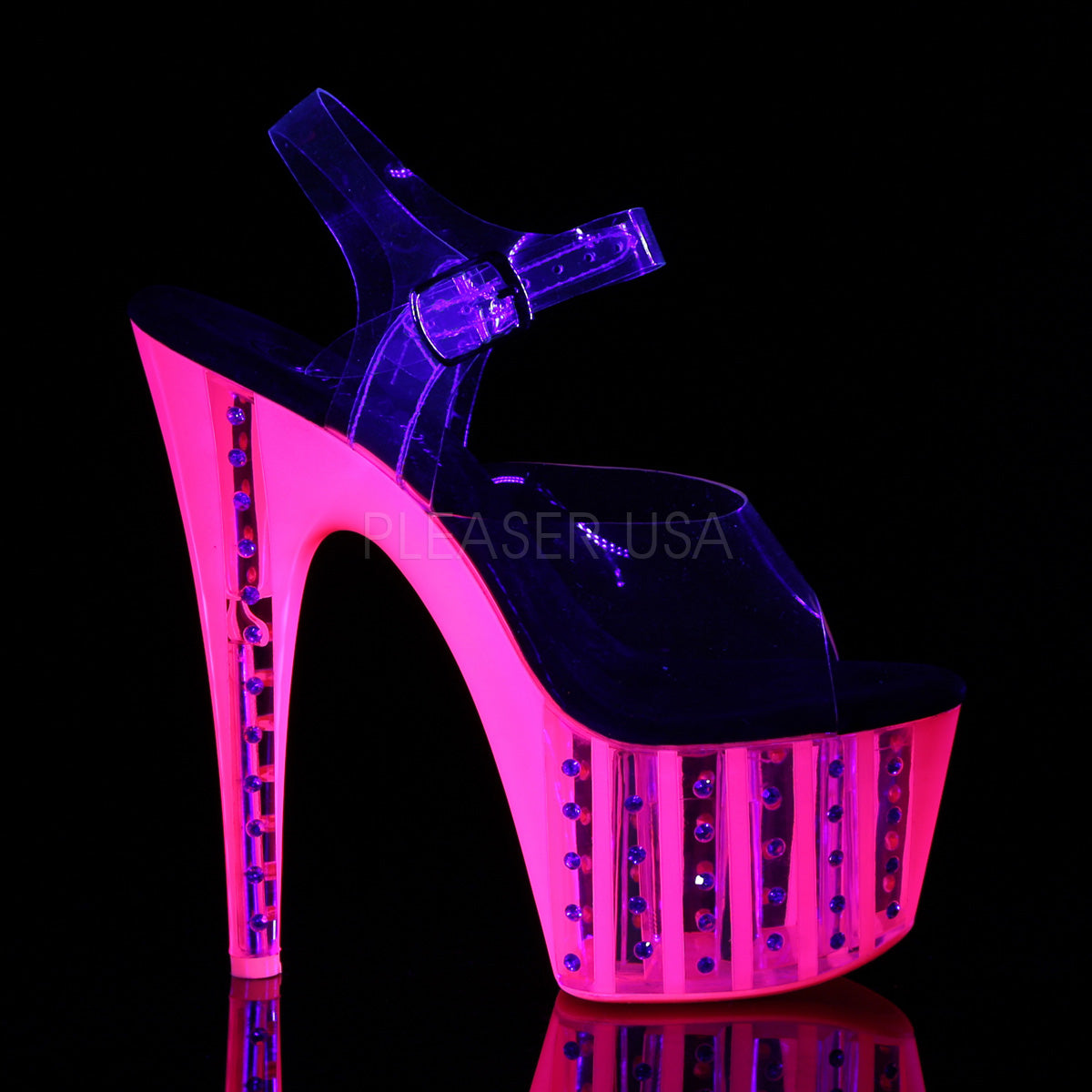 ADORE-708VLRS Clear/Neon Hot Pink