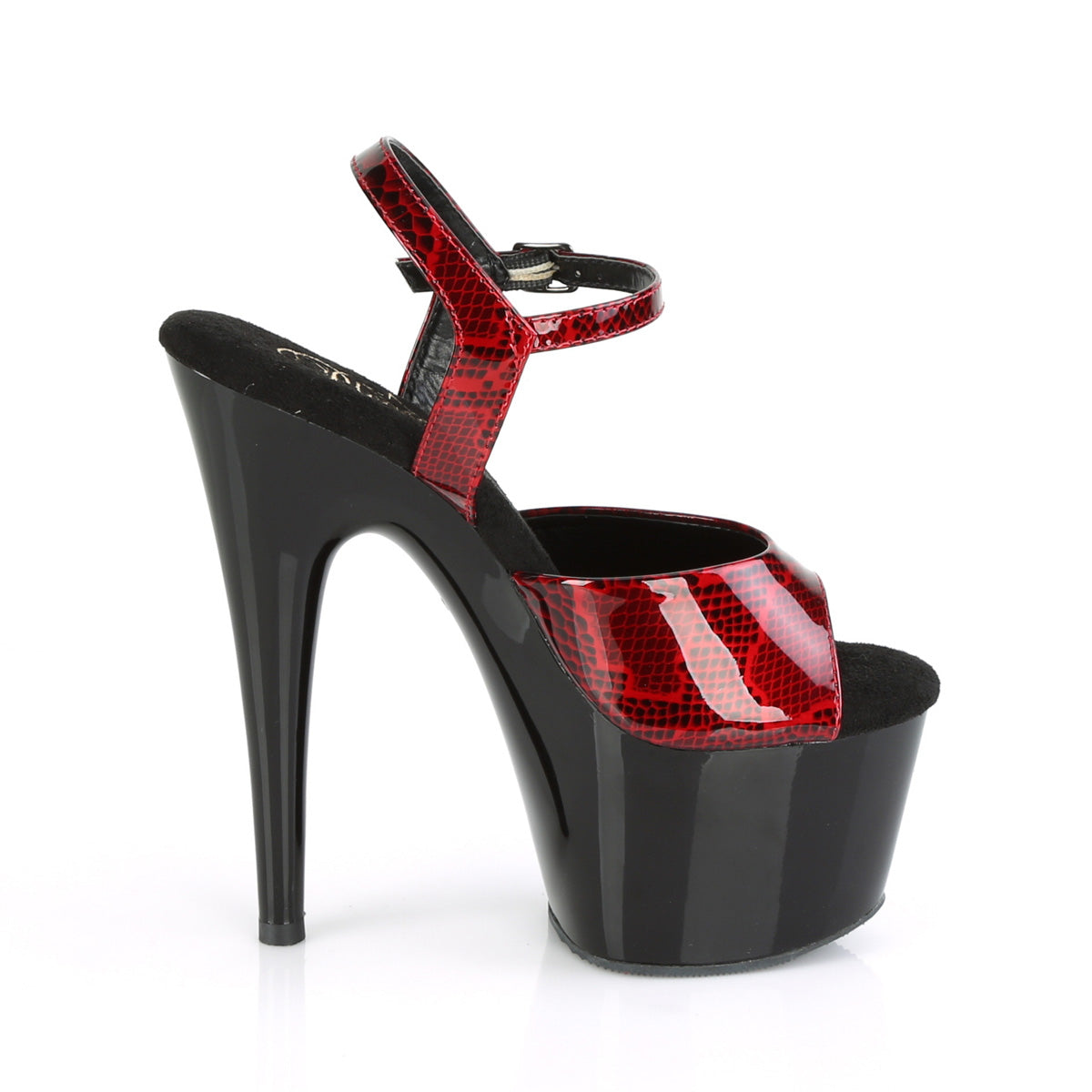 ADORE-709SP Red Snake Skin Print Patent/Black