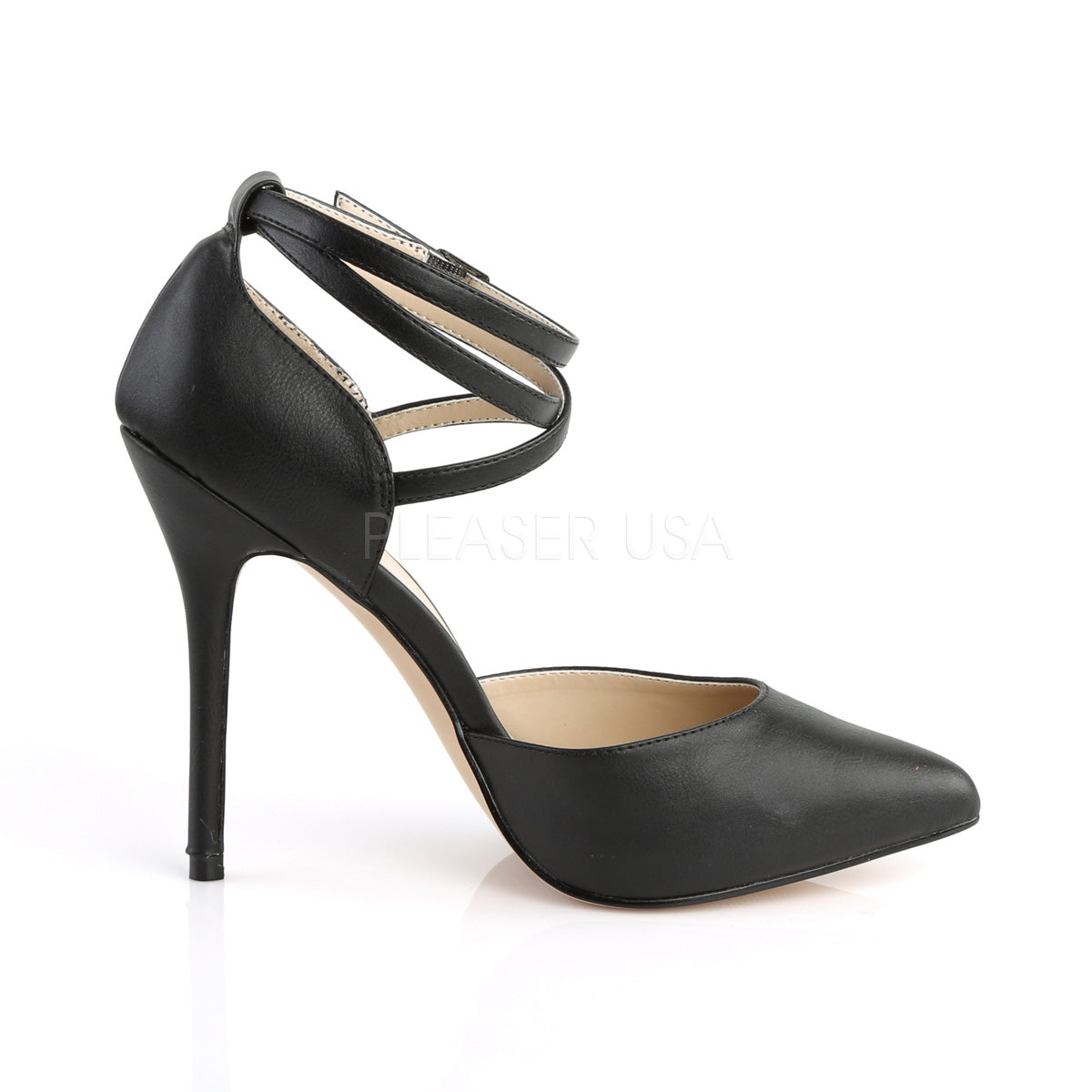 AMUSE-25 Black Faux Leather
