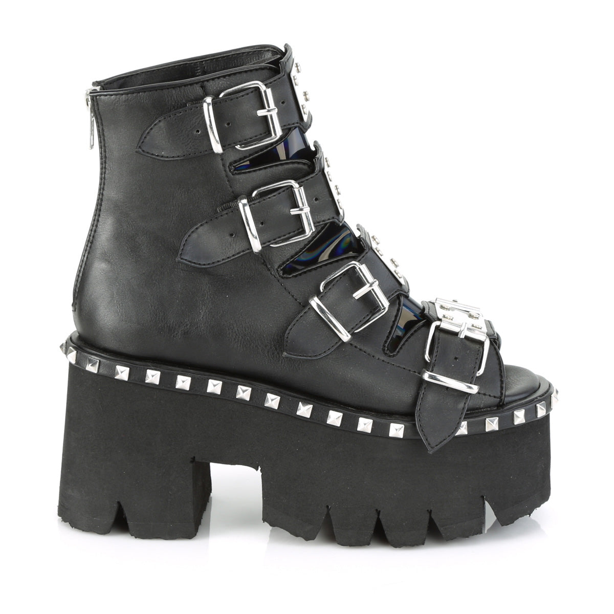 ASHES-70 Black Vegan Leather & Hologram
