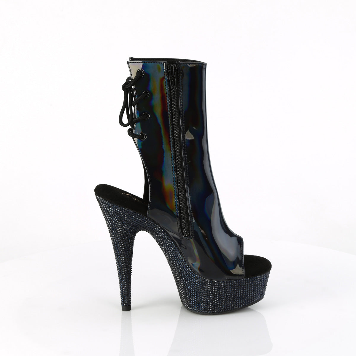 BEJEWELED-1018DM-6 Black Holo Patent/Midnight Black RS