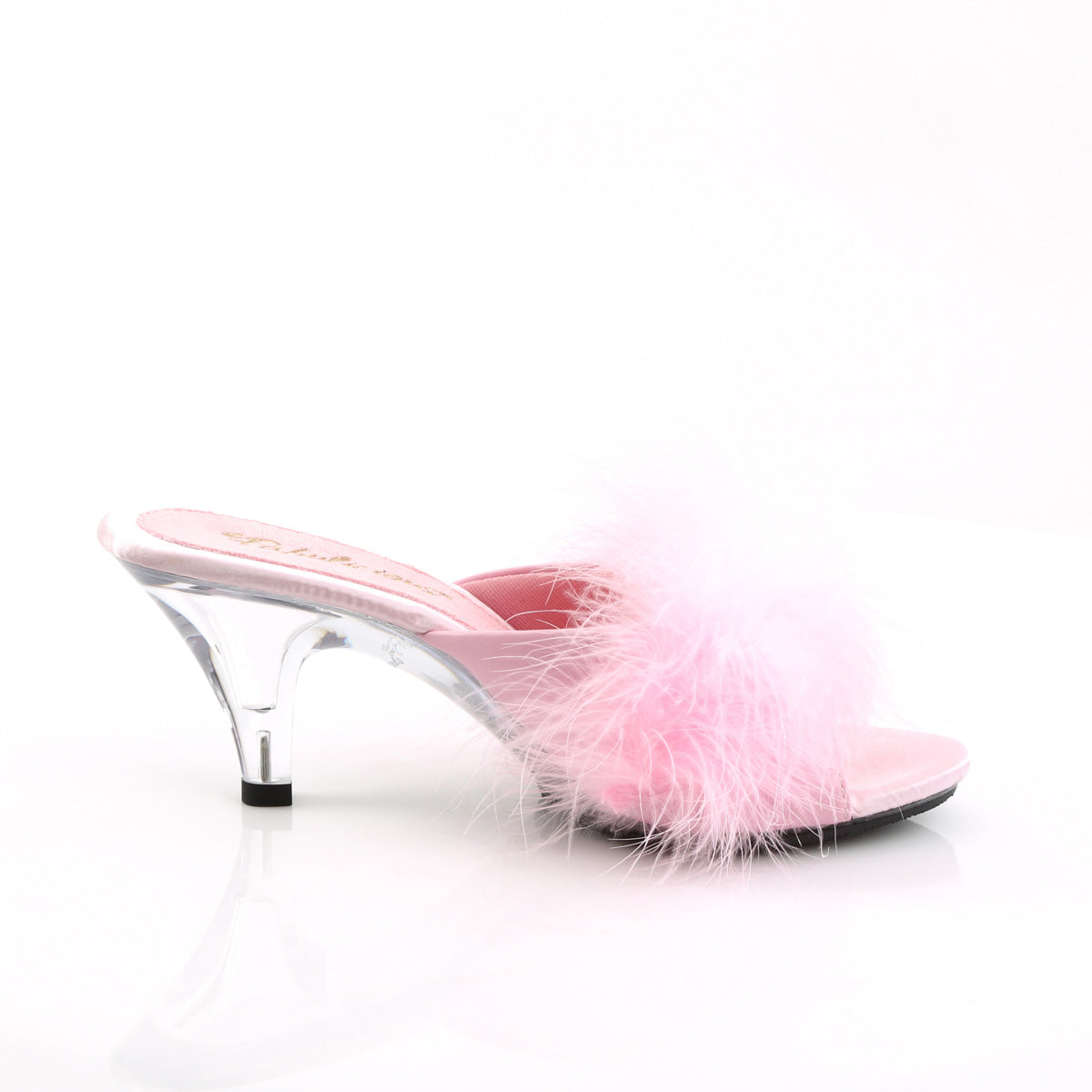 BELLE-301F Baby Pink Pu-Fur/Clear