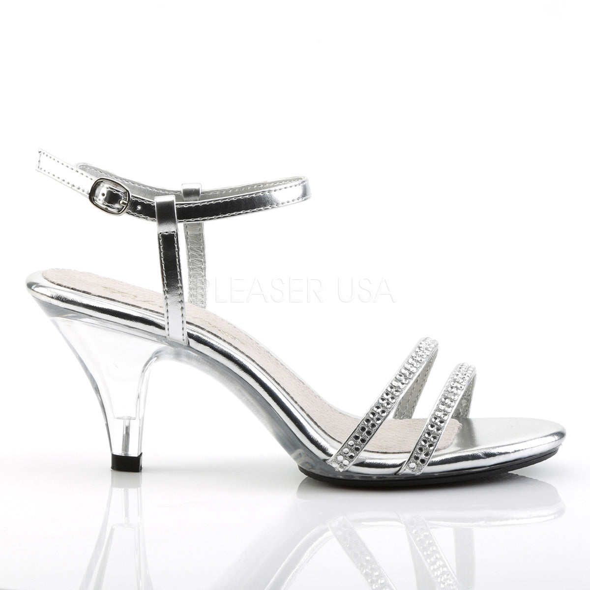 BELLE-316 Silver Metallic Pu/Clear
