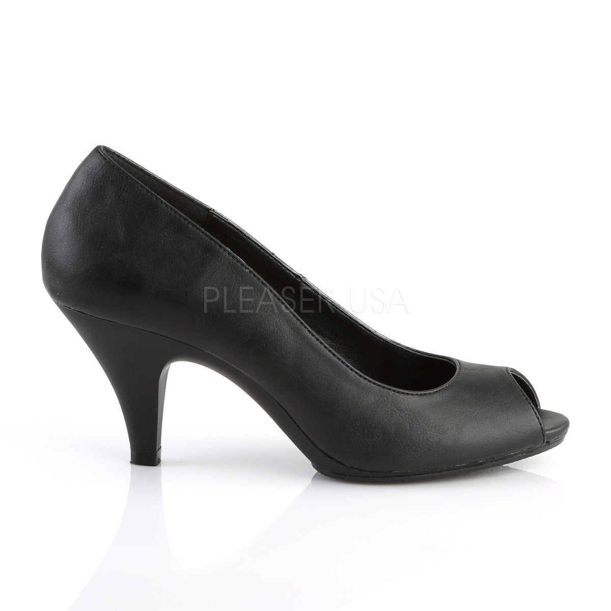 BELLE-362 Black Faux Leather/Black Matte