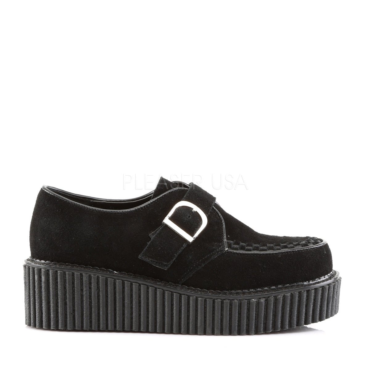 CREEPER-118 Black Vegan Suede