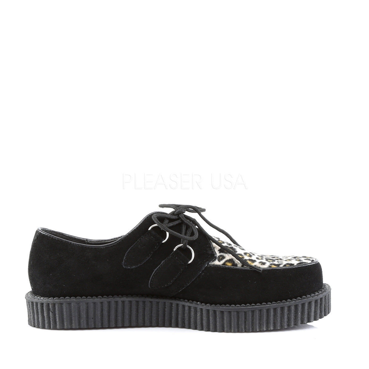 CREEPER-600 Black Suede-Cheetah Fur