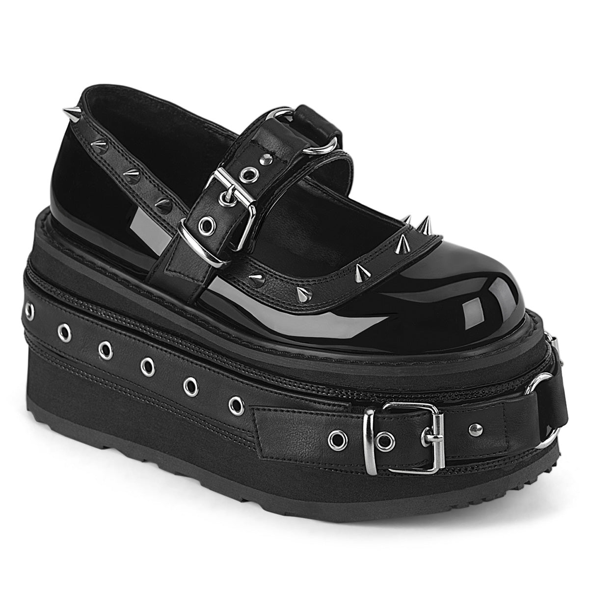 DAMNED-20 Black Patent-Vegan Leather