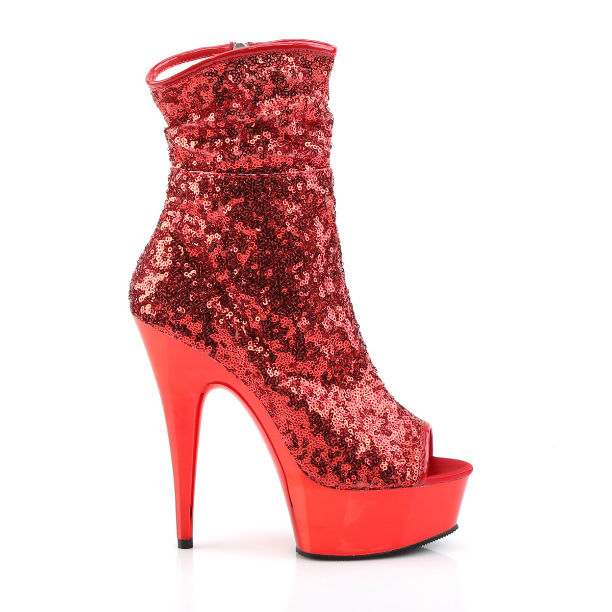 DELIGHT-1008SQ Red Sequins/Red Chrome