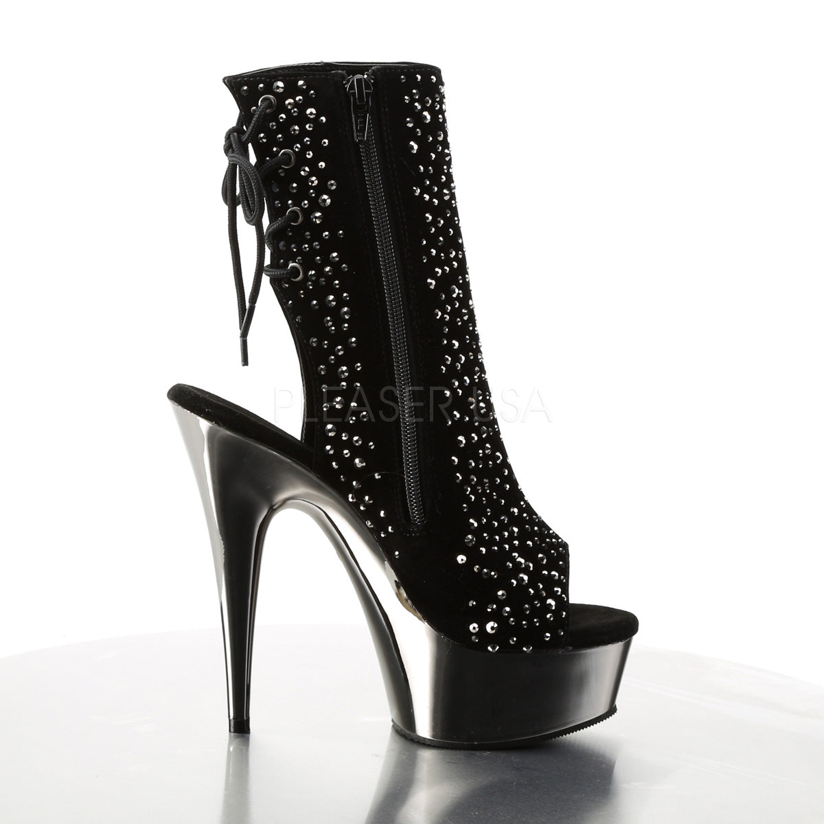 DELIGHT-1018RS Black Velvet-Pewter RS/ Pewter Chrome
