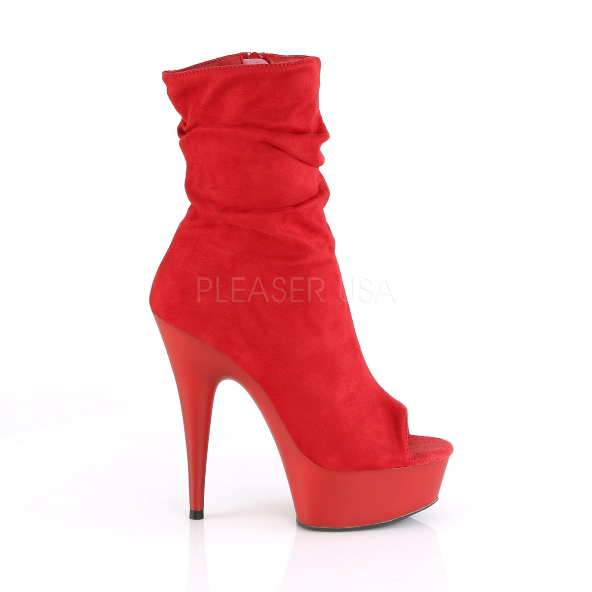 DELIGHT-1031 Red Faux Suede/Red Matte