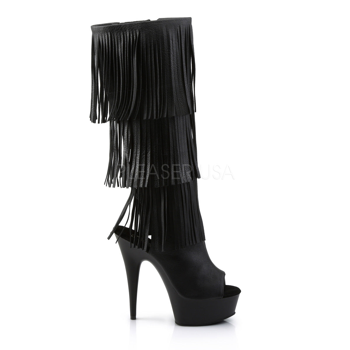 DELIGHT-2019-3 Black Faux Leather/Black Matte