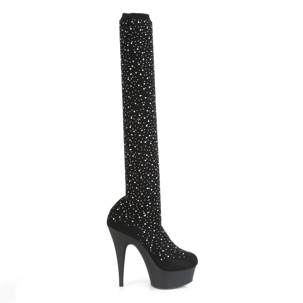 DELIGHT-3002 Black Stretch Knit Fabric/Black Matte