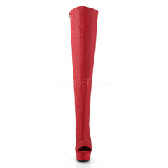DELIGHT-3019  Red Faux Leather/Red Matte