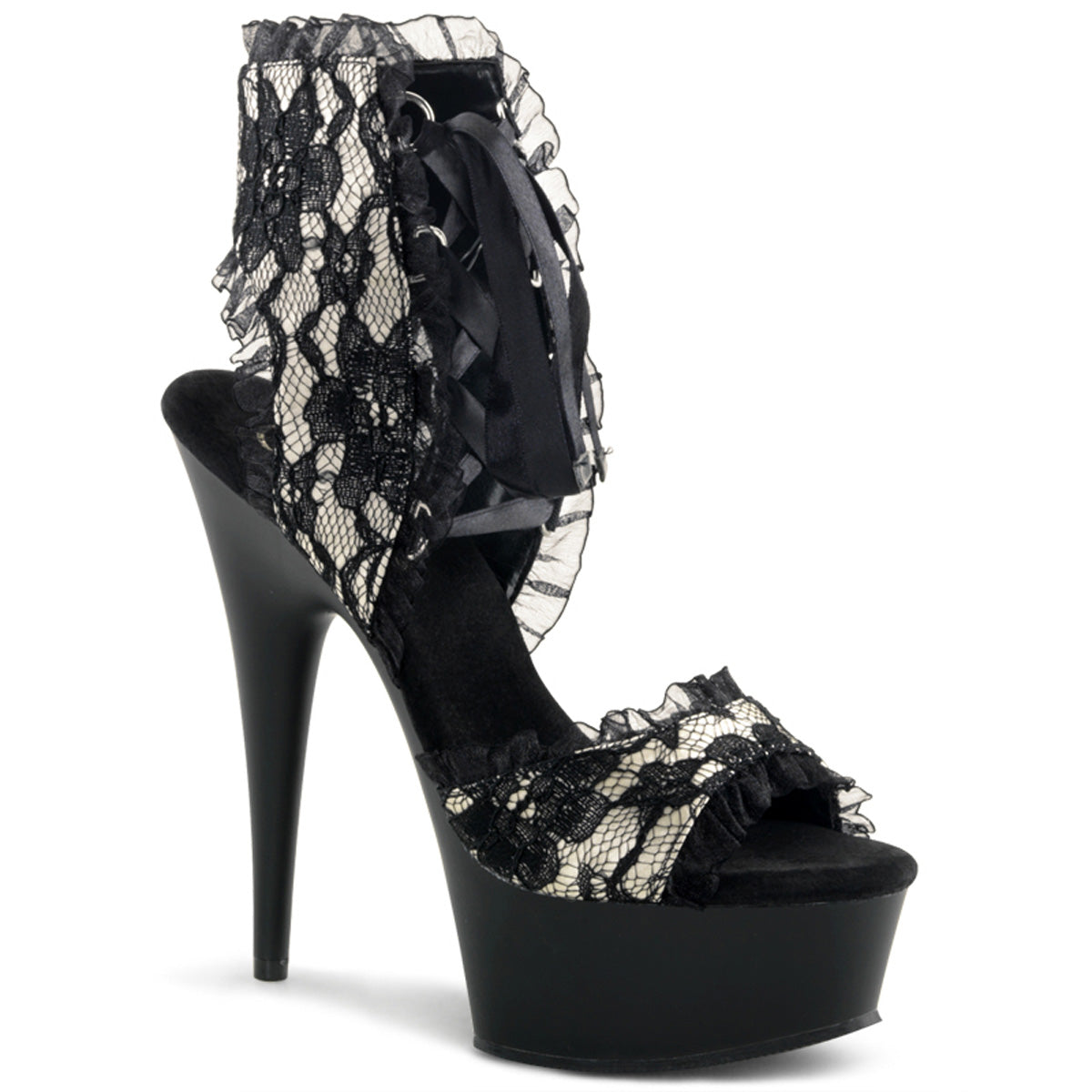 DELIGHT-600-15L Champagne Satin-Lace/Black