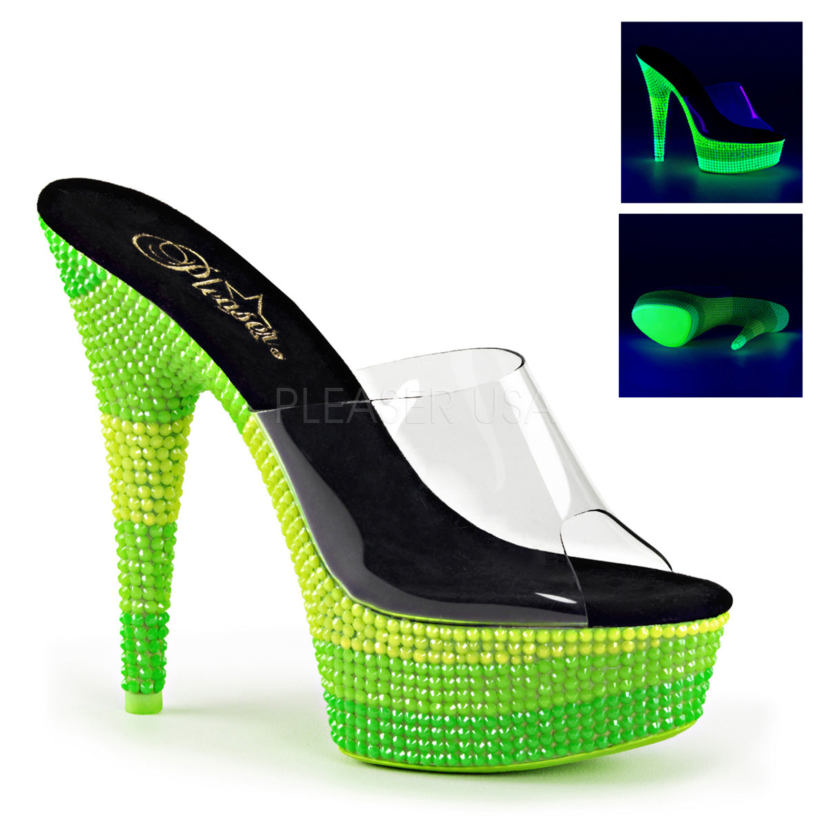DELIGHT-601UVS Clear/Neon Multi Green