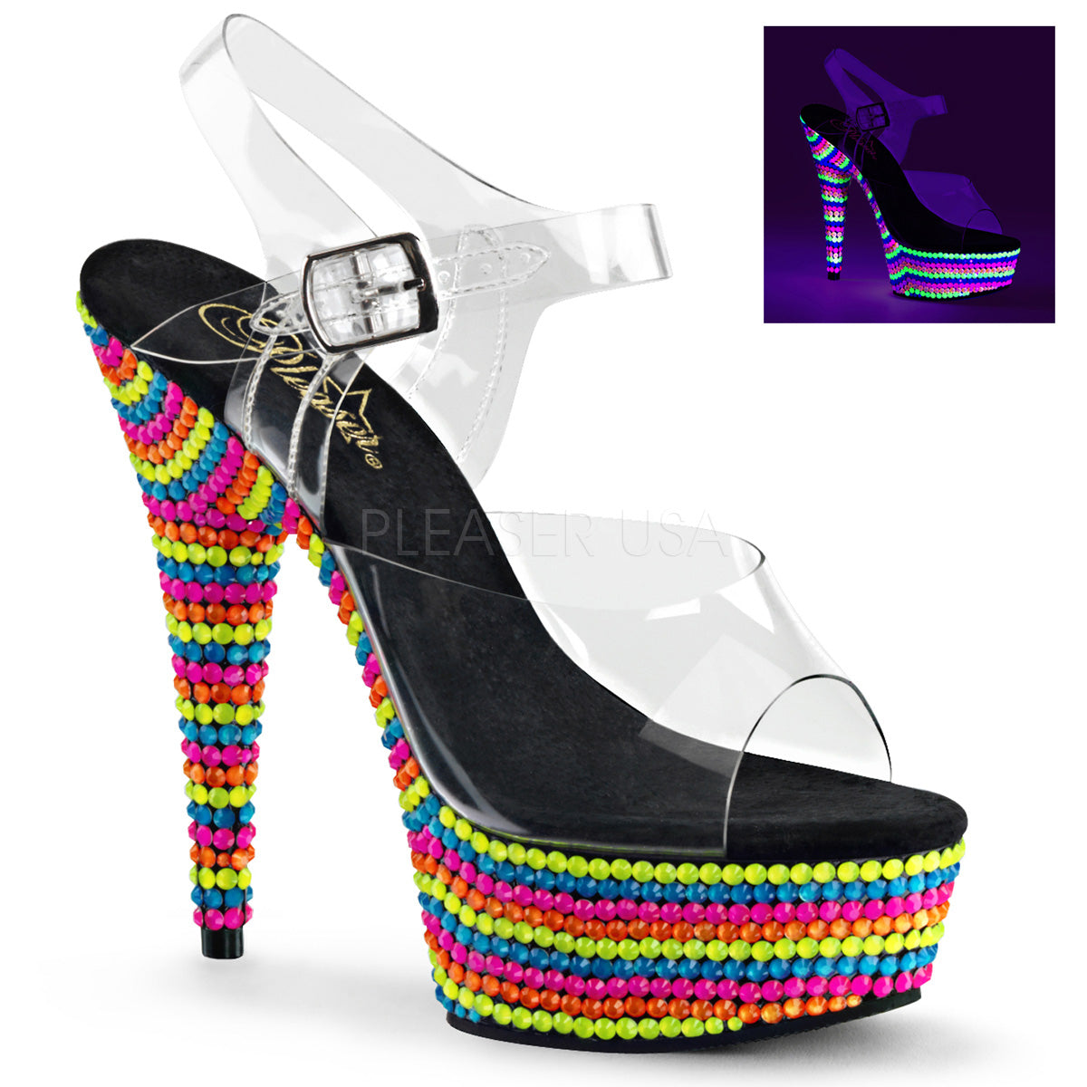 DELIGHT-608RBS Clear/Neon Multi